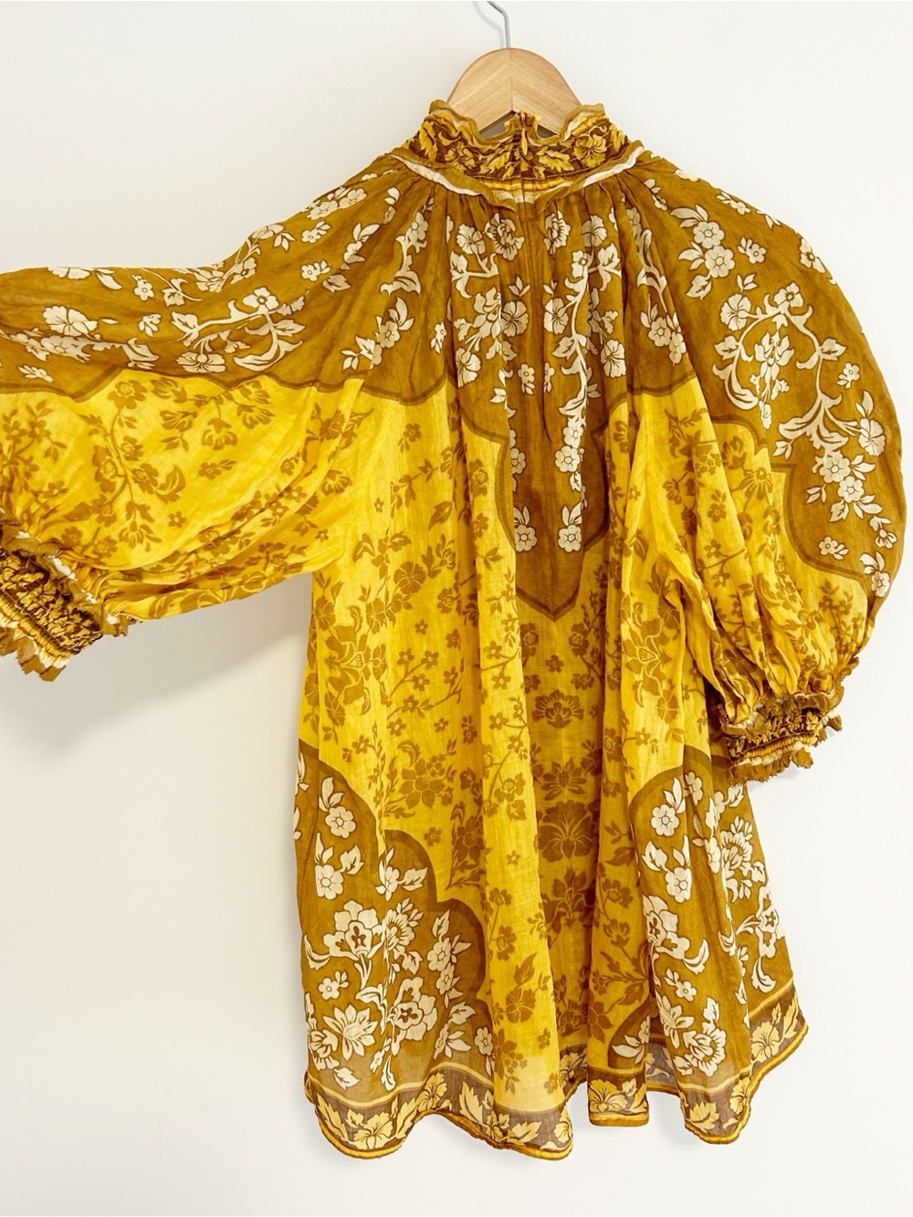 ZIMMERMANN Raie Floral Ramie blouse mustard - Picture 9 of 15